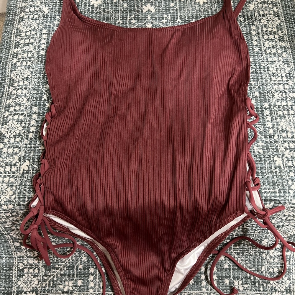 PINK Swim Suit W/Lace up side detail